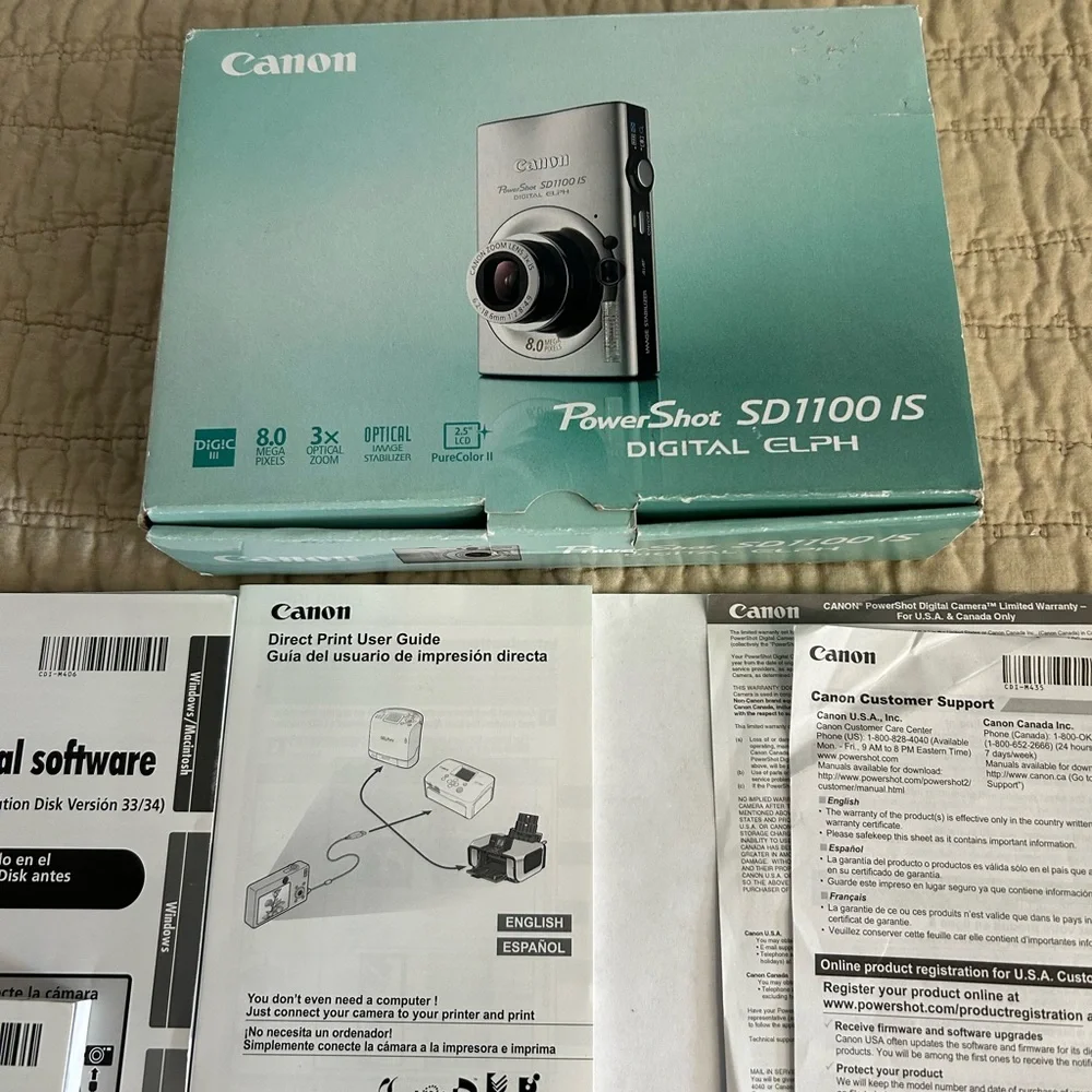 Canon Plug In Battery Charger Battery Box Instructions CD SD1100 IS NO CAMERA